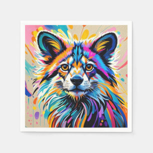 Serviette En Papier Conception d'art animalier abstrait mignon drôle h