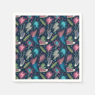 Serviette En Papier Conception d'art de graffiti de baskets punk rock