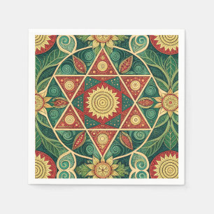 Serviette En Papier Conception d'art de mandala floral géométrique sac