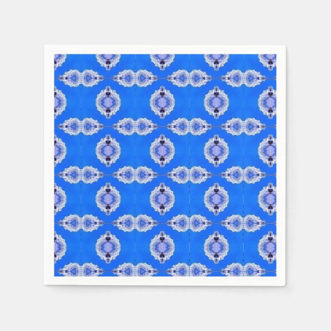 Serviette En Papier Conception d'art géométrique bleu ciel azur (Devant)