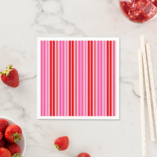Serviette En Papier Conception de bandes verticales rose bubble gum ro