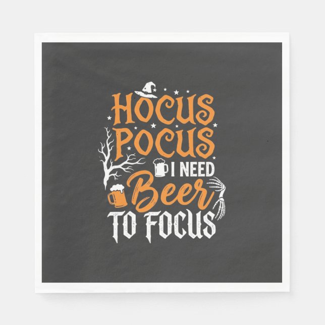 Serviette En Papier Conception de bière Hocus Pocus Halloween_1 (Devant)