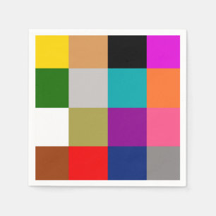Serviette En Papier Conception de blocs de couleur gras multicolores