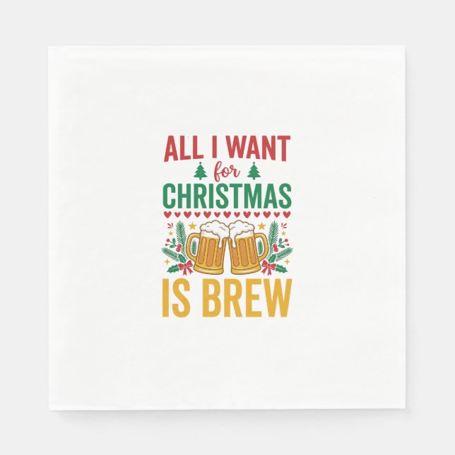 Serviette En Papier Conception de boisson de vacances Christmas Brew (Devant)