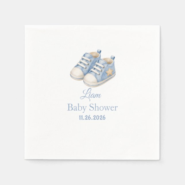 Serviette En Papier Conception de bottines bleues preppy pour serviett (Devant)