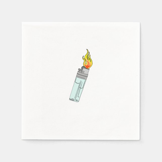 Serviette En Papier Conception de briquet et de flamme (Devant)