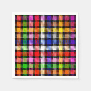 Serviette En Papier Conception de carreaux tartan à carreaux en twill