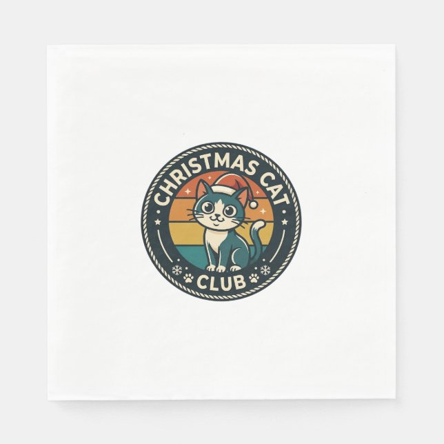Serviette En Papier Conception de chat de Noël chaton mignon - Club de (Devant)