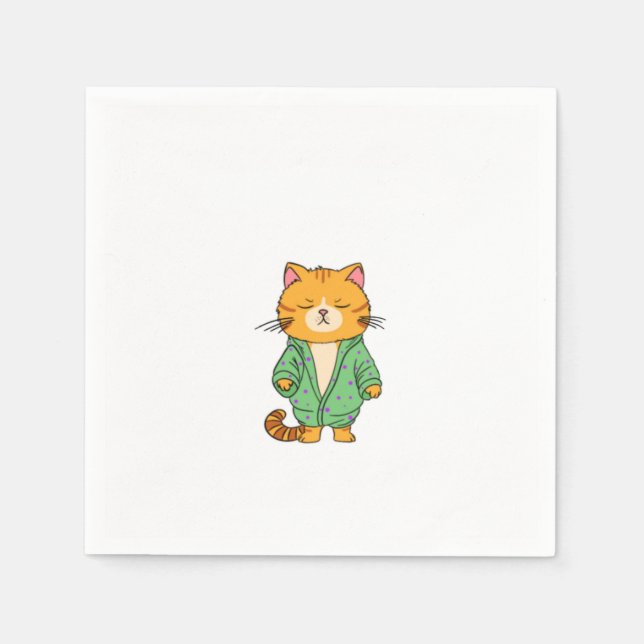 Serviette En Papier Conception de chat mignon, chat roux (Devant)