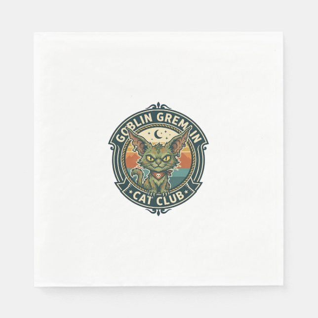 Serviette En Papier Conception de chat mignon de lutin gremlin - Gobel (Devant)