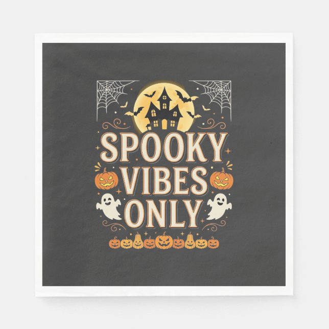 Serviette En Papier Conception de château fantôme Halloween Vibes Somb (Devant)
