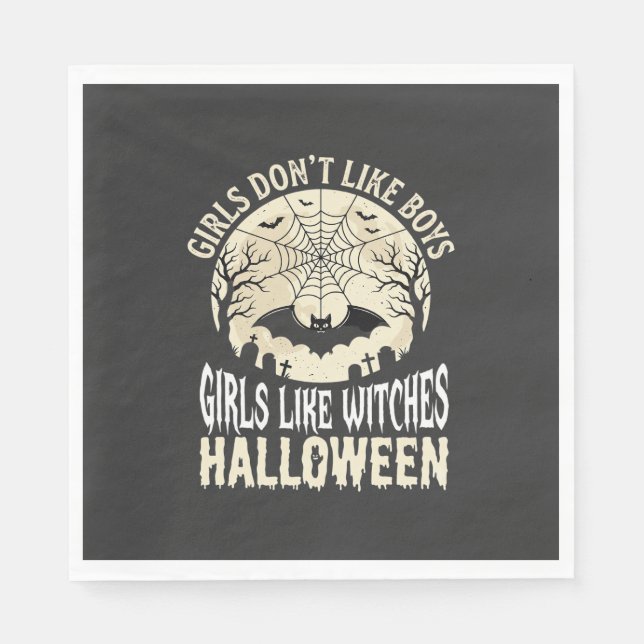 Serviette En Papier Conception de chauve-souris d'Halloween pour fille (Devant)