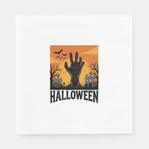 Serviette En Papier Conception de chemise à main de zombie de cimetièr