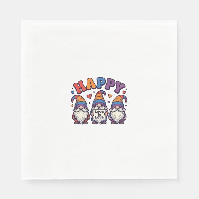 Serviette En Papier Conception de chemise arc-en-ciel Gnome du mois de (Devant)