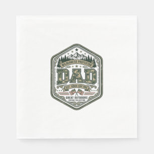 Serviette En Papier Conception de chemise de badge de montagne de papa