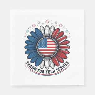 Serviette En Papier Conception de chemise de Daisy patriotique merci p