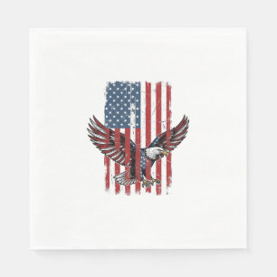 Serviette En Papier Conception de chemise de drapeau d'aigle patriotiq
