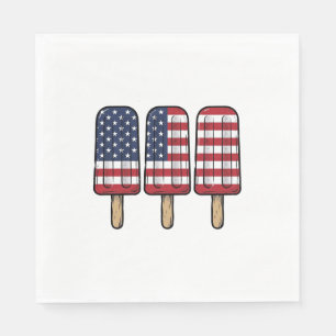 Serviette En Papier Conception de chemise de drapeau de popsicle patri