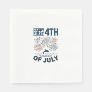 Serviette En Papier Conception de chemise de feu d'artifice du 4 juill