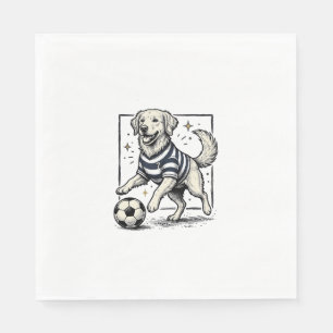Serviette En Papier Conception de chemise de gravure de chien de footb