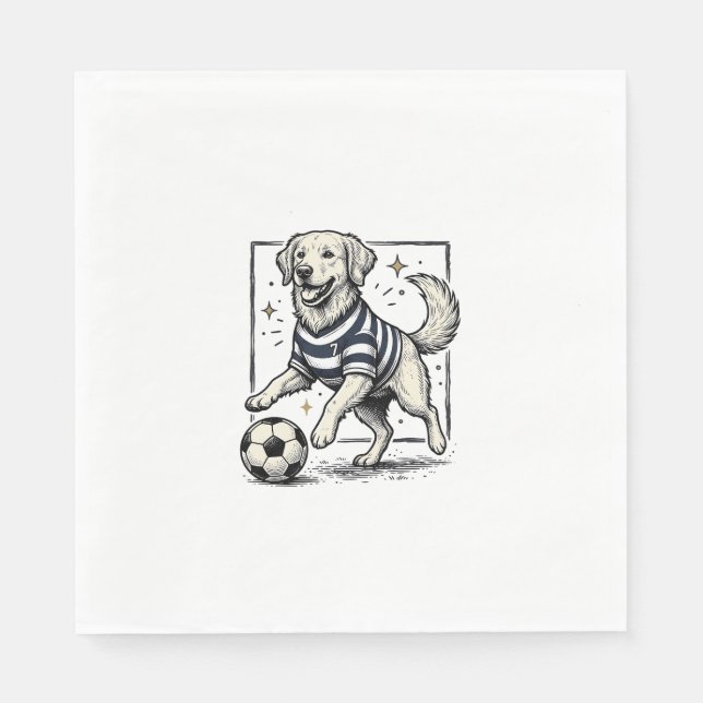 Serviette En Papier Conception de chemise de gravure de chien de footb (Devant)