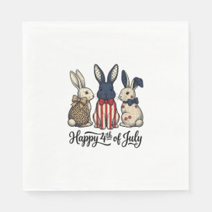 Serviette En Papier Conception de chemise de lapin patriotique 4 juill