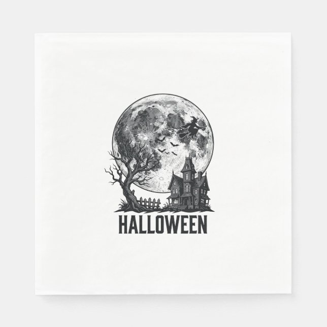 Serviette En Papier Conception de chemise de lune de maison hantée Hal (Devant)