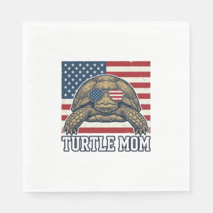 Serviette En Papier Conception de chemise de maman tortue patriotique