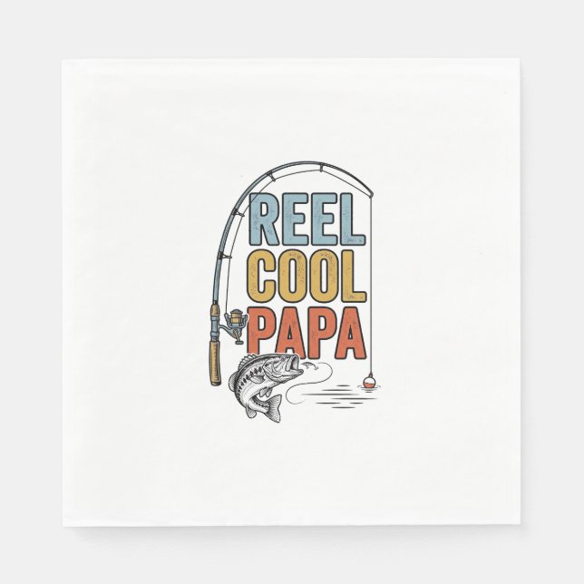 Serviette En Papier Conception de chemise de pêche Reel Cool Papa_1 (Devant)