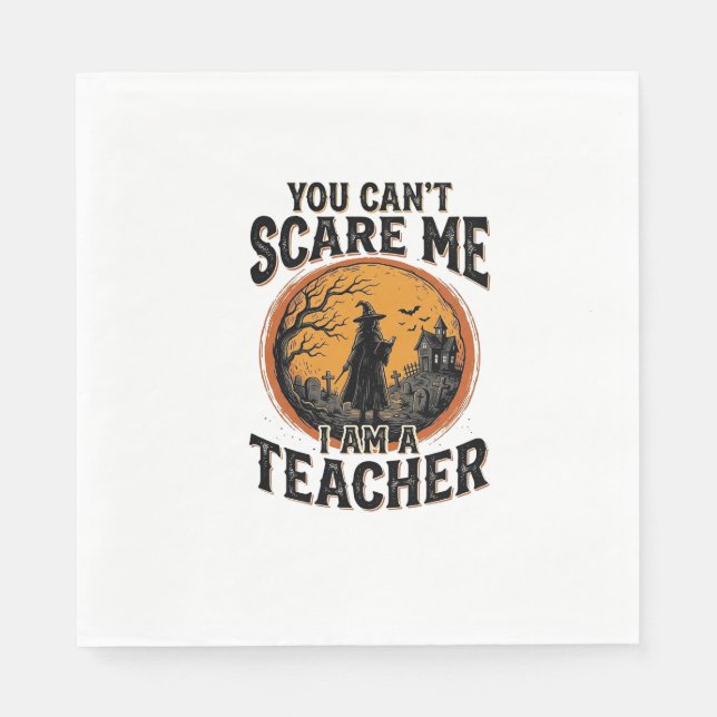 Serviette En Papier Conception de chemise d'école effrayante de profes (Devant)