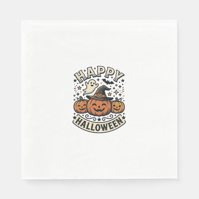 Serviette En Papier Conception de chemise fantôme citrouille Halloween (Devant)