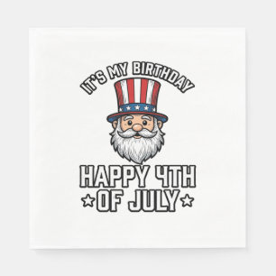 Serviette En Papier Conception de chemise gnomique patriotique d'anniv