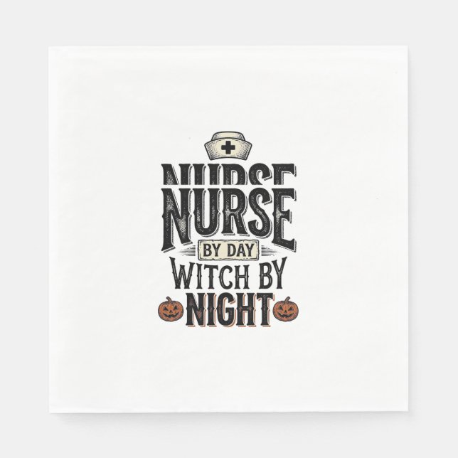 Serviette En Papier Conception de chemise Halloween Sorcière de nuit I (Devant)