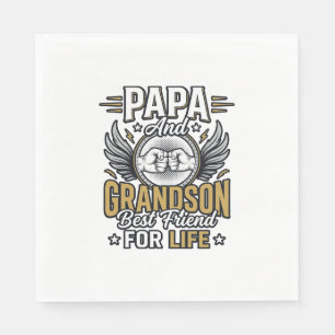 Serviette En Papier Conception de chemise Papa et petit-fils meilleurs