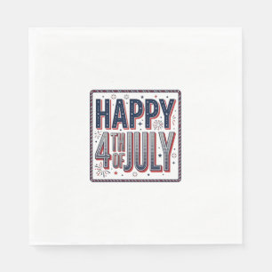 Serviette En Papier Conception de chemise patriotique vintage Happy 4