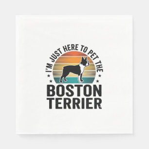 Serviette En Papier Conception de chemise pour amateur de chien Boston