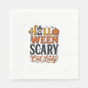 Serviette En Papier Conception de chemise pour chat vintage Halloween 