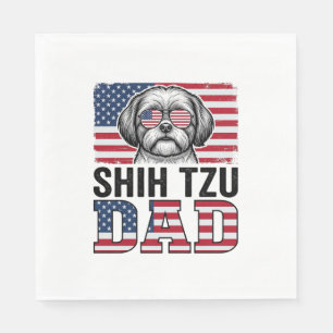 Serviette En Papier Conception de chemise pour chien patriotique père 