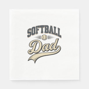 Serviette En Papier Conception de chemise pour papa de softball vintag