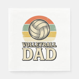 Serviette En Papier Conception de chemise rétro Papa de volley-ball vi