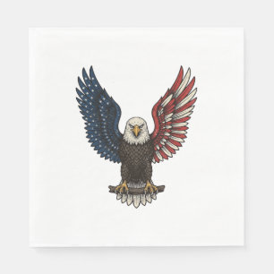 Serviette En Papier Conception de chemise vectorielle aigle patriotiqu
