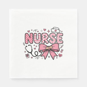 Serviette En Papier Conception de chemise vectorielle Cute Nurse Bow H
