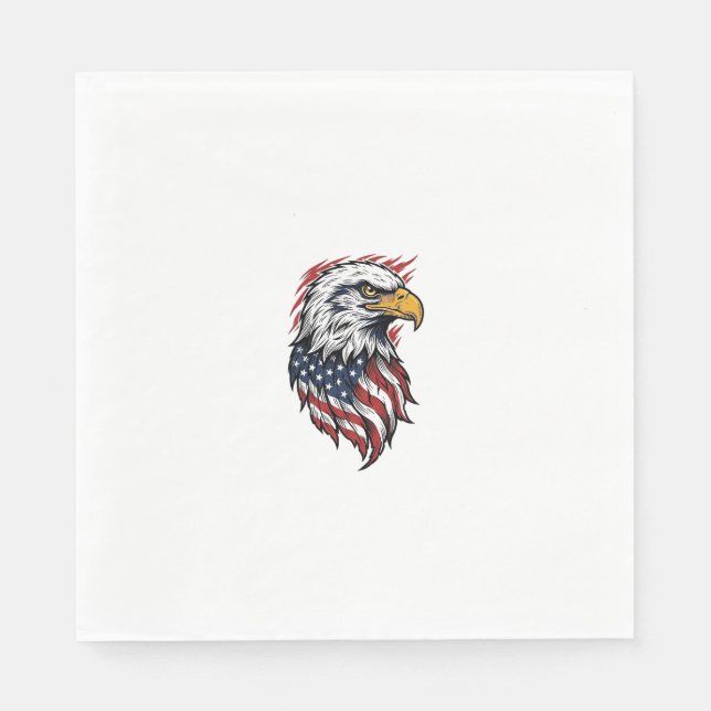 Serviette En Papier Conception de chemise vectorielle d'aigle patrioti (Devant)