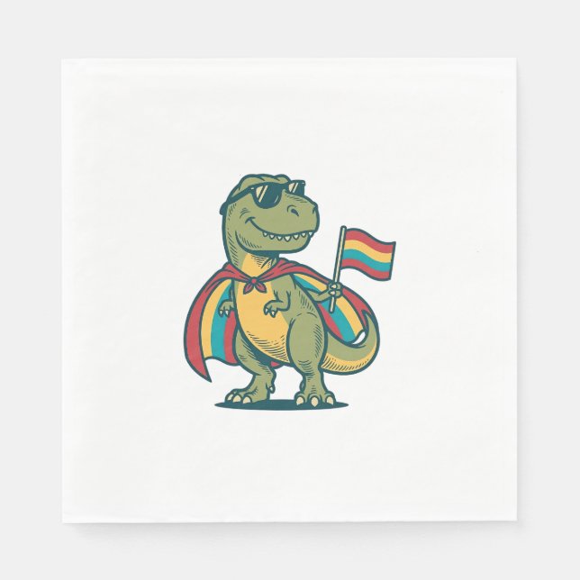 Serviette En Papier Conception de chemise vectorielle de dinosaure de  (Devant)