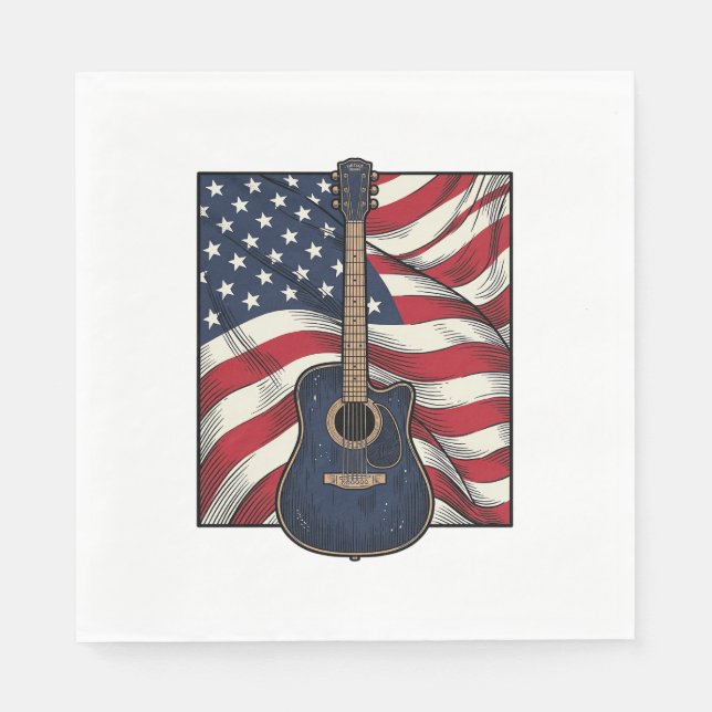 Serviette En Papier Conception de chemise vectorielle drapeau patrioti (Devant)