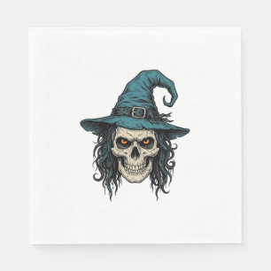 Serviette En Papier Conception de chemise vectorielle Halloween crâne