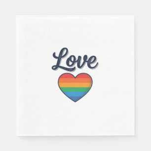 Serviette En Papier Conception de chemise vectorielle Love Rainbow Hea