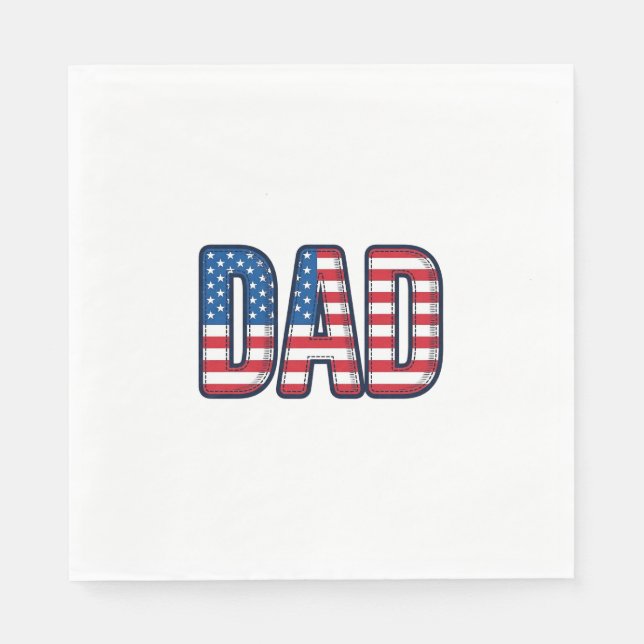 Serviette En Papier Conception de chemise vectorielle Papa patriotique (Devant)