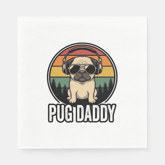 Serviette En Papier Conception de chemise vectorielle pour chien Pug D (Devant)