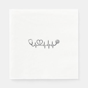 Serviette En Papier Conception de chemise vectorielle Stéthoscope Batt